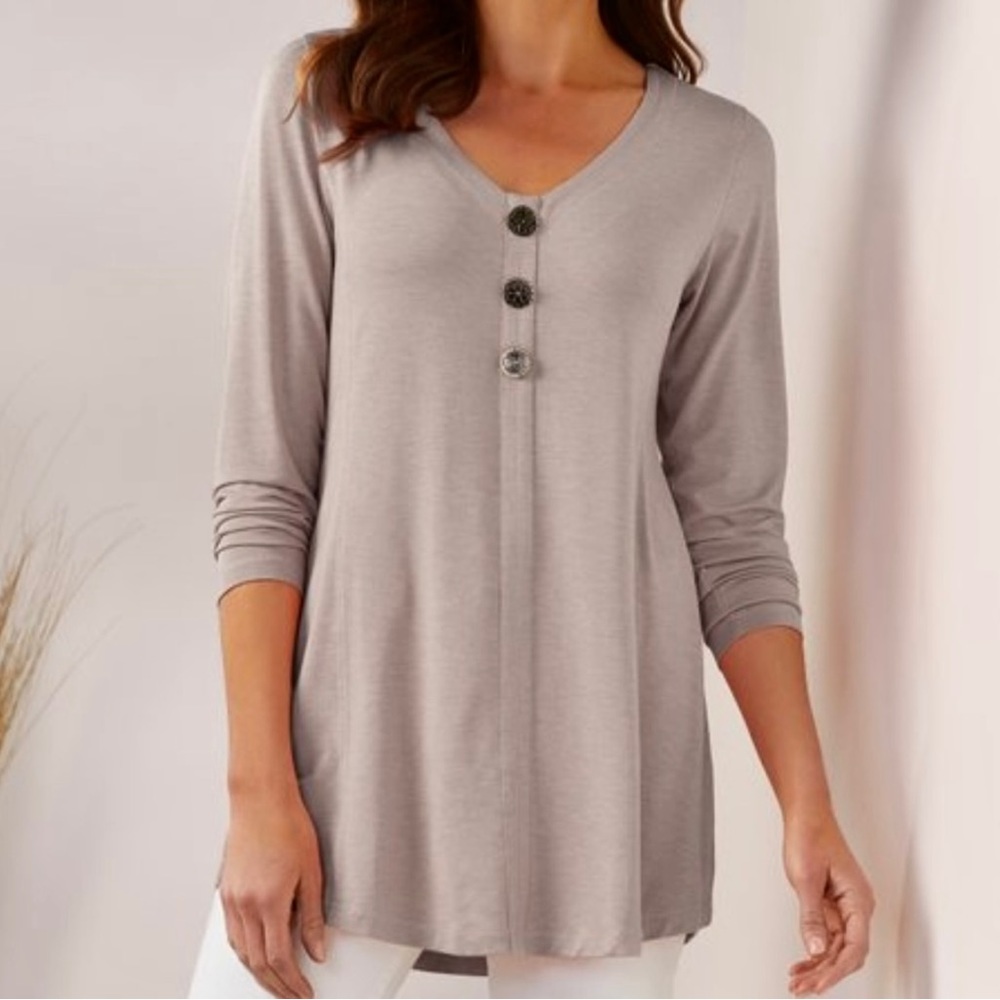 SOFT SURROUNDINGS Maddalena Jersey‎ Tunic Top. Size XS